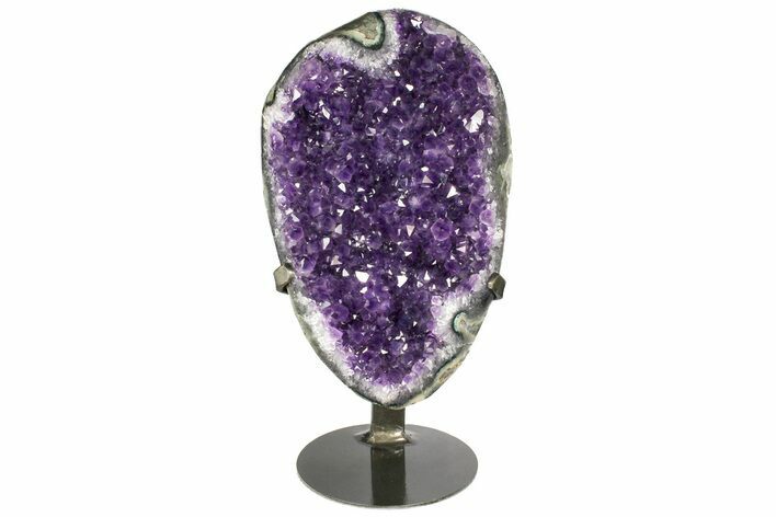 Amethyst Geode Section With Metal Stand - Uruguay #153479